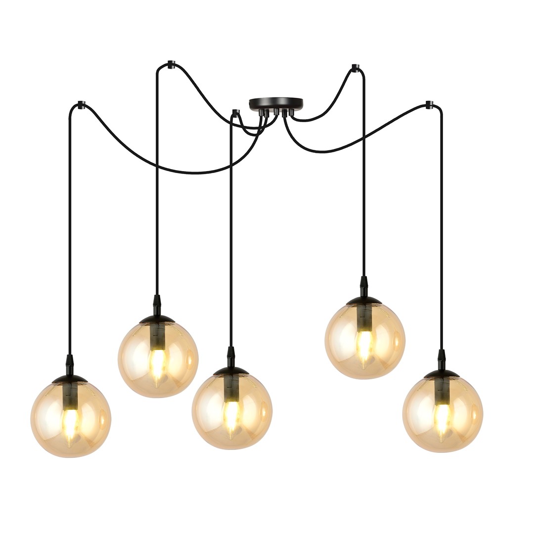 Gigi 70cm Amber hanglamp Van Emibig Lighting - De minimalistische stijl past bij de laatste trends, maar behoudt toch een tijdloze elegantie.