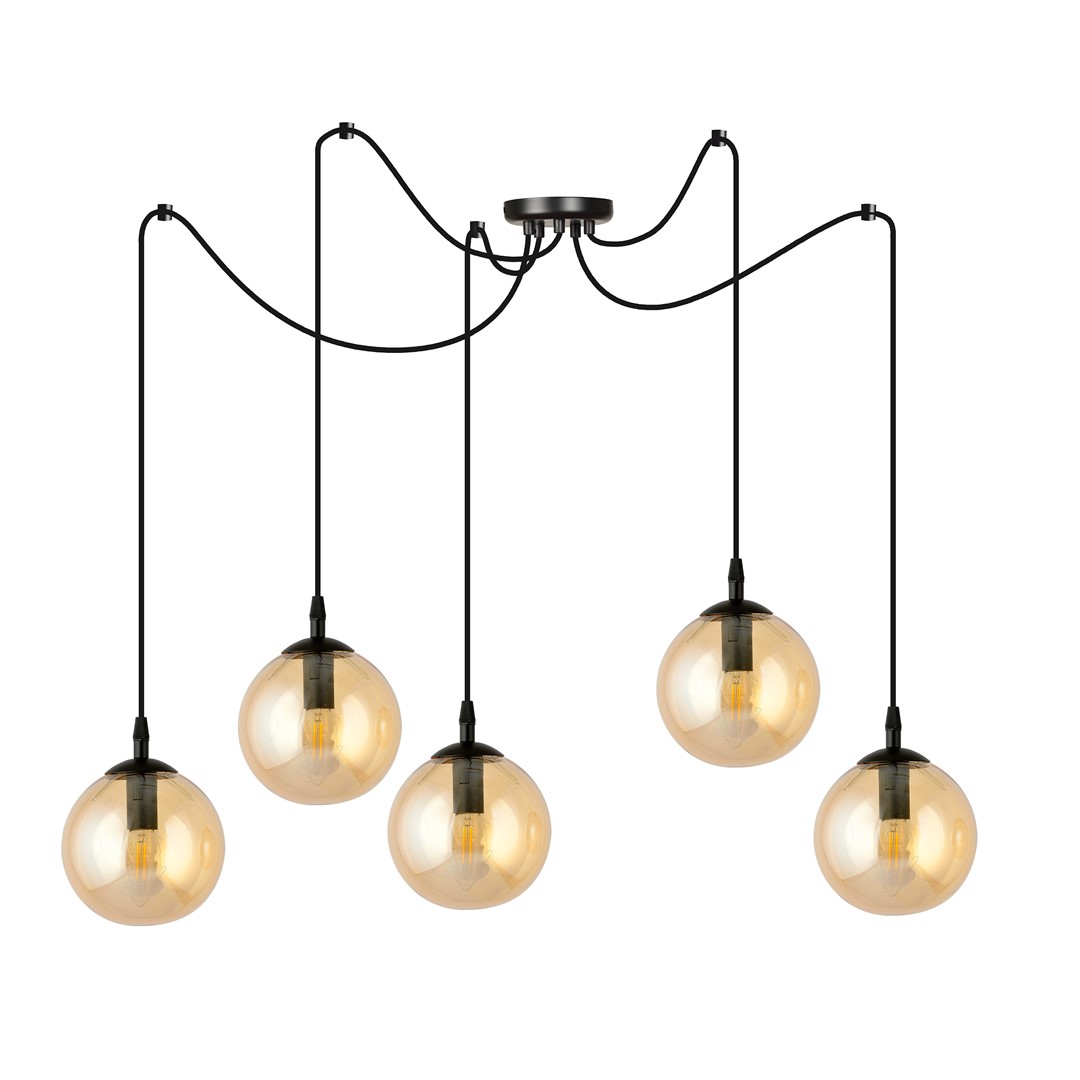 Gigi 70cm Amber hanglamp Van Emibig Lighting - De minimalistische stijl past bij de laatste trends, maar behoudt toch een tijdloze elegantie.
