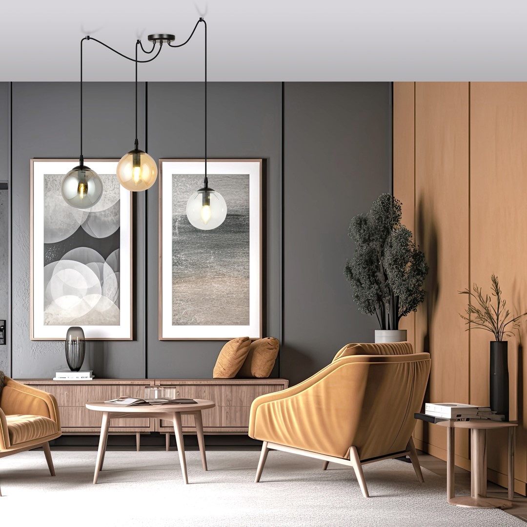 Gigi 42cm Veelkleurig hanglamp Van Emibig Lighting - De minimalistische stijl past bij de laatste trends, maar behoudt toch een tijdloze elegantie.