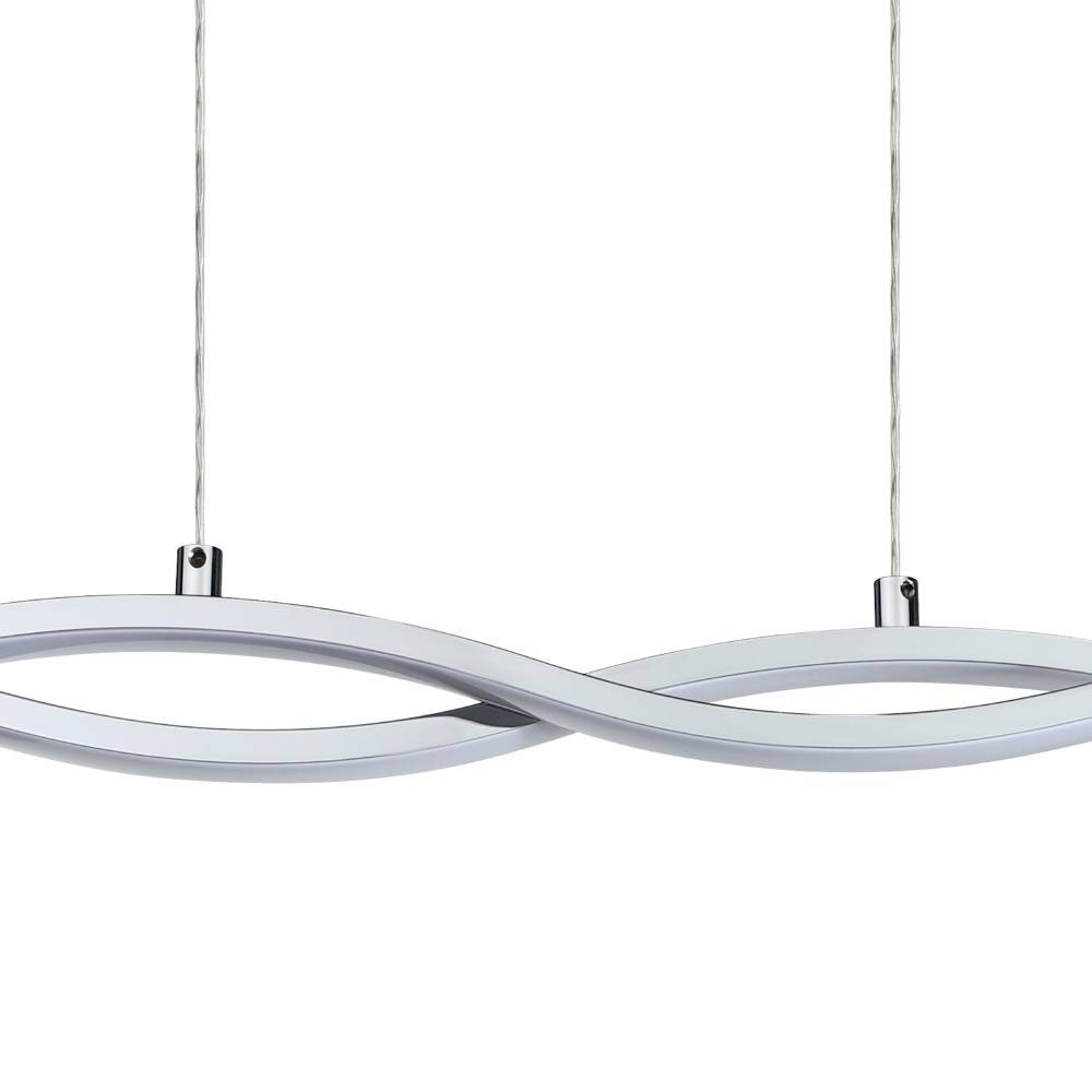 Lasana 87cm Chroom hanglamp Van Eglo - De lamp past perfect boven een eettafel of in de woonkamer en creëert een elegante en verlichte ruimte.