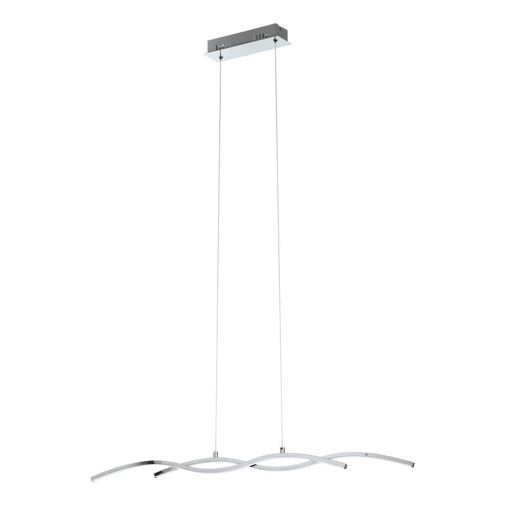 Lasana 87cm Chroom hanglamp Van Eglo - De lamp past perfect boven een eettafel of in de woonkamer en creëert een elegante en verlichte ruimte.