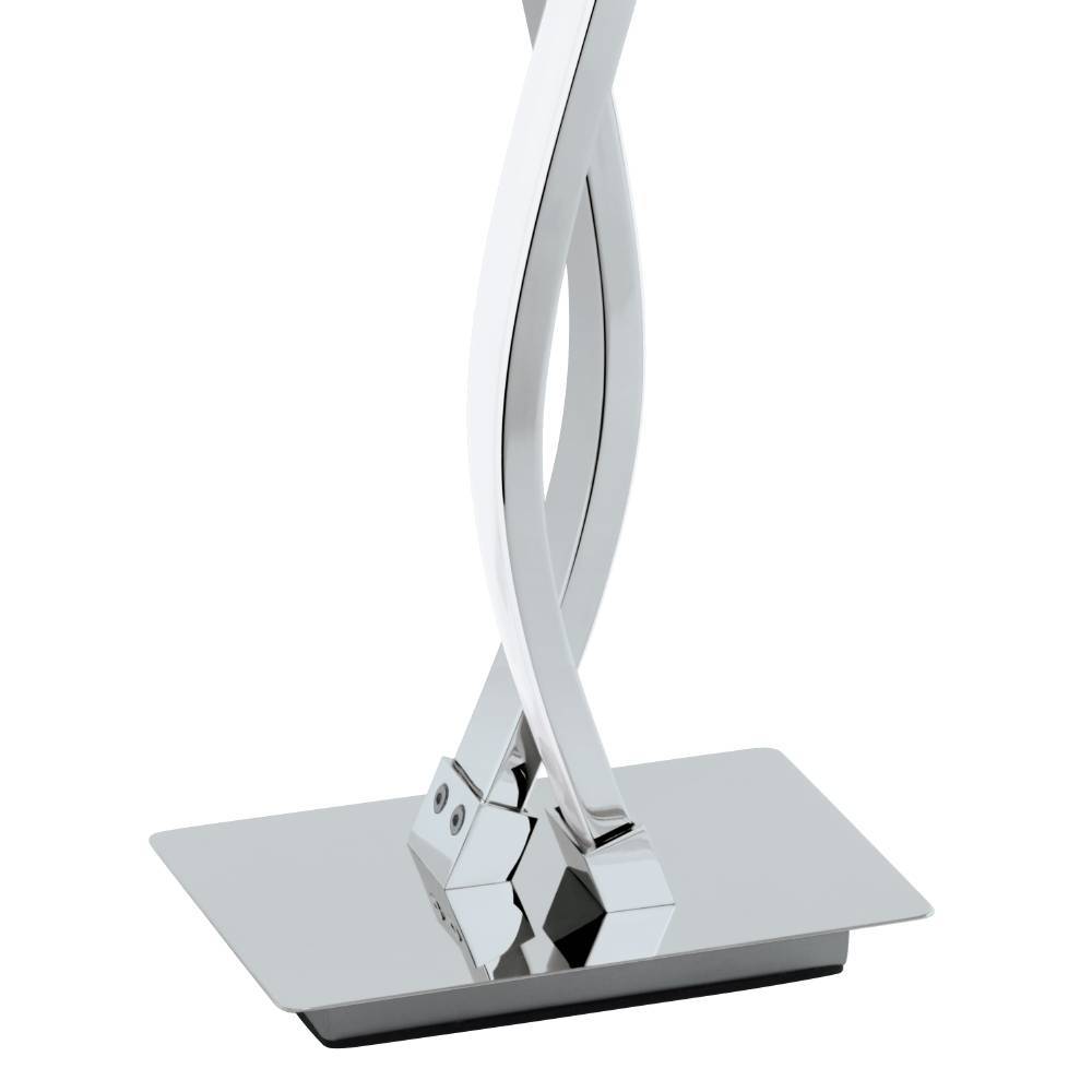 Lasana 46cm Chroom tafellamp Van Eglo - De lamp past perfect op een nachtkastje of bijzettafeltje en cre&euml;ert een elegante en verlichte ruimte.