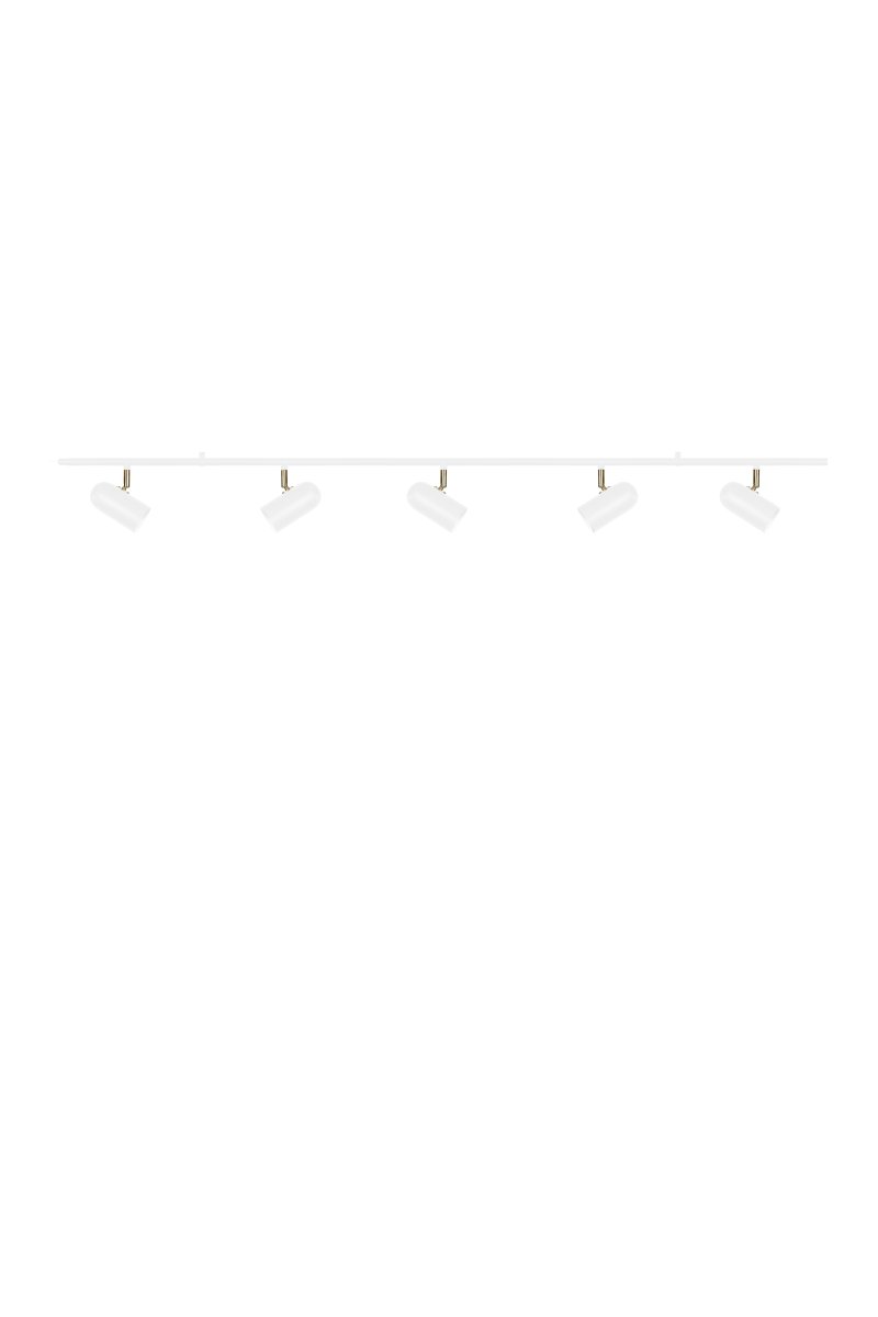 Swan 5 Wit spot Van Globen Lighting - De vijf gaaskappen zijn verticaal en zijwaarts kantelbaar, perfect wanneer u gericht licht nodig heeft, bijvoorbeeld in de hal of bij een schilderijwand.