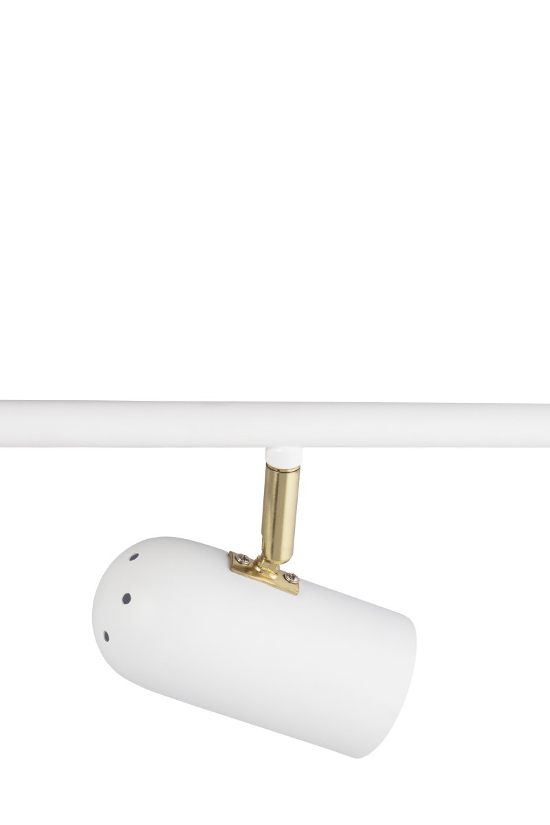 Swan 5 Wit spot Van Globen Lighting - De vijf gaaskappen zijn verticaal en zijwaarts kantelbaar, perfect wanneer u gericht licht nodig heeft, bijvoorbeeld in de hal of bij een schilderijwand.