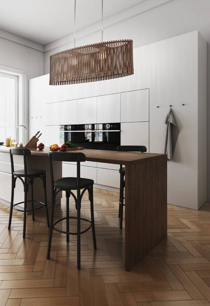 Sendero 77cm Donker hout hanglamp Van Eglo - De prachtige ovale lampenkap met bruine houten lamellen zorgt voor een zacht en aangenaam licht en voegt een warme en uitnodigende sfeer toe aan de kamer.