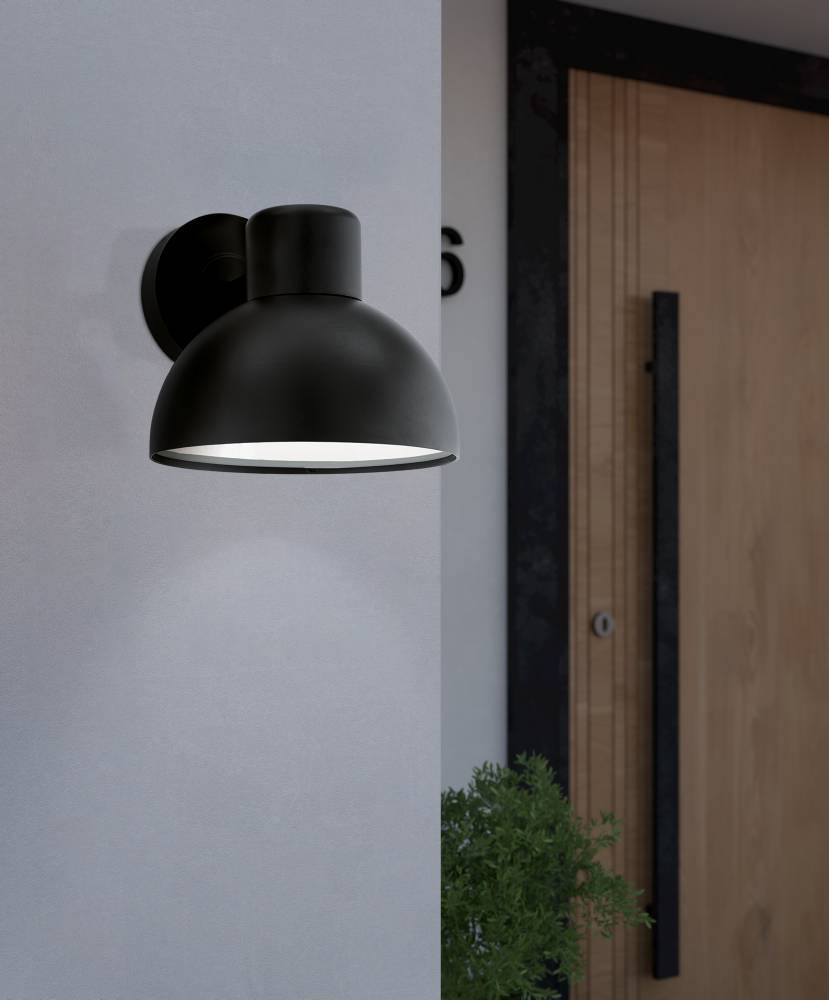 Entrimo Zwart buitenlamp Van Eglo - Deze wandlamp met een matte zwarte afwerking is een moderne toevoeging aan uw huis.