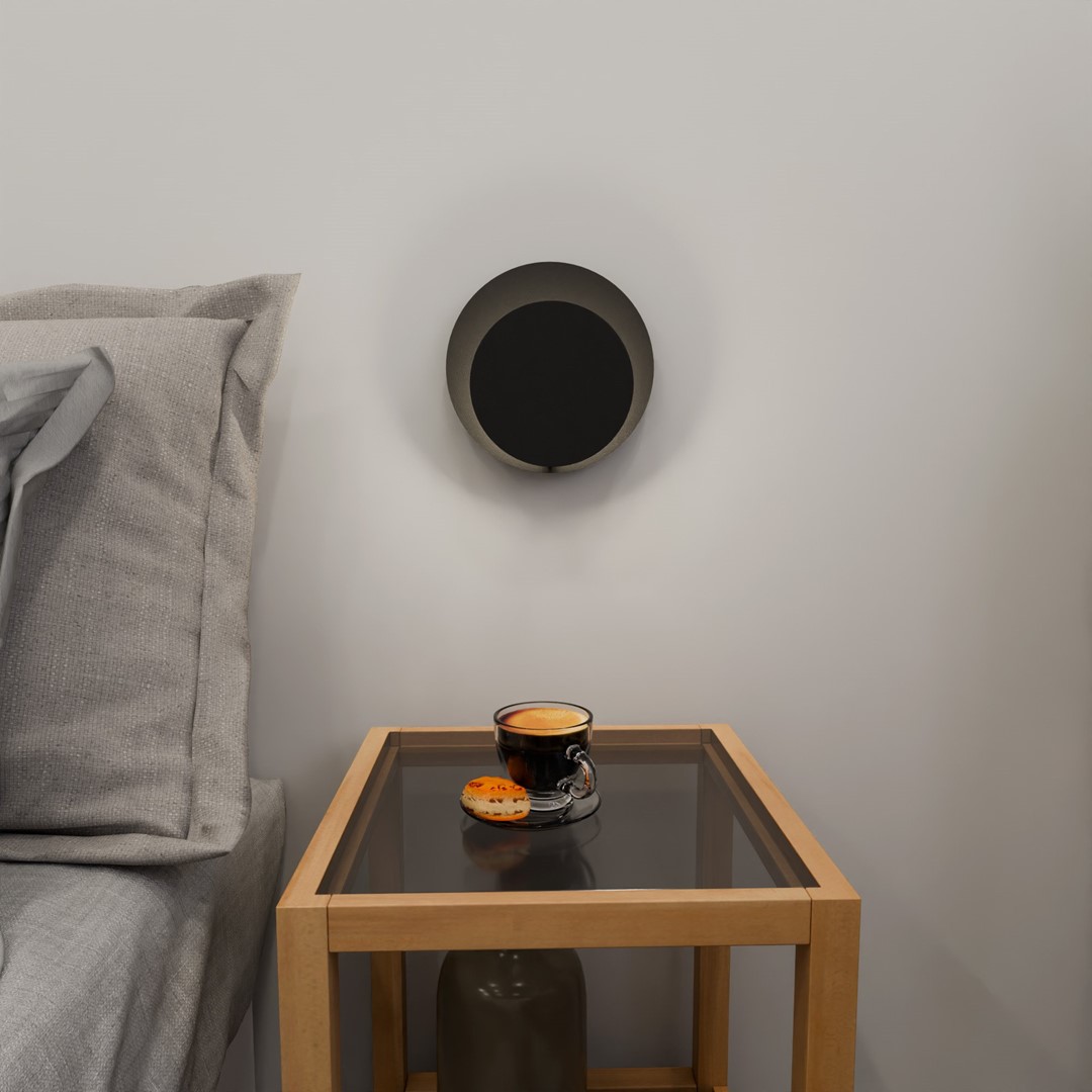 Circle 22cm Zwart wandlamp Van Emibig Lighting - Tegelijkertijd vervult het zijn functie perfect en is het ideaal voor plaatsing in de woonkamer, slaapkamer of hal.