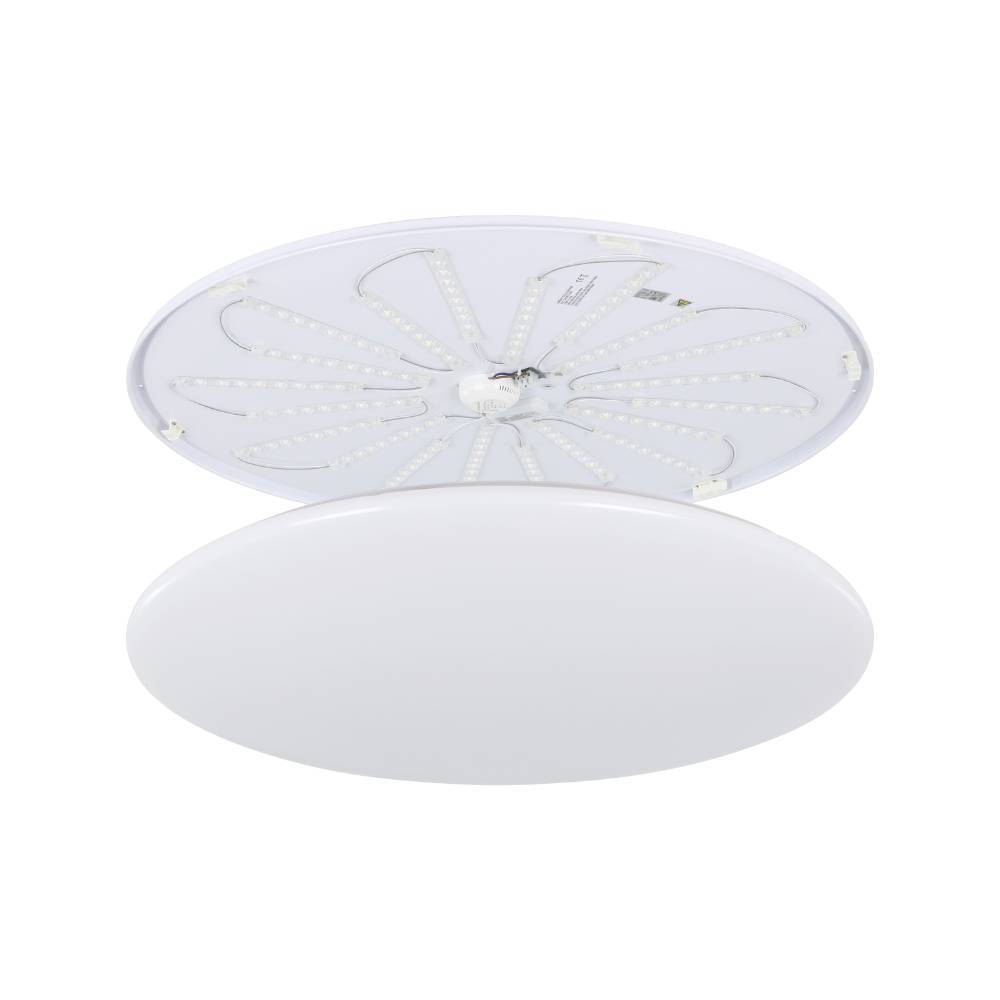 Giron Ø100 Wit plafondlamp Van Eglo - Het heeft ook een geheugenfunctie, wat betekent dat het uw laatste instellingen onthoudt, en een nachtlampfunctie die zachter en gedimd licht geeft voor een rustigere sfeer 's nachts.