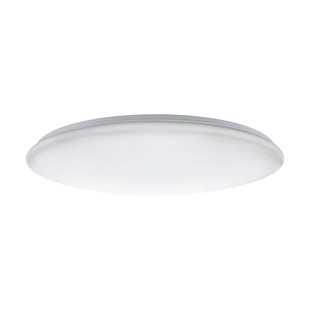 Giron Ø100 Wit plafondlamp Van Eglo - Het heeft ook een geheugenfunctie, wat betekent dat het uw laatste instellingen onthoudt, en een nachtlampfunctie die zachter en gedimd licht geeft voor een rustigere sfeer 's nachts.