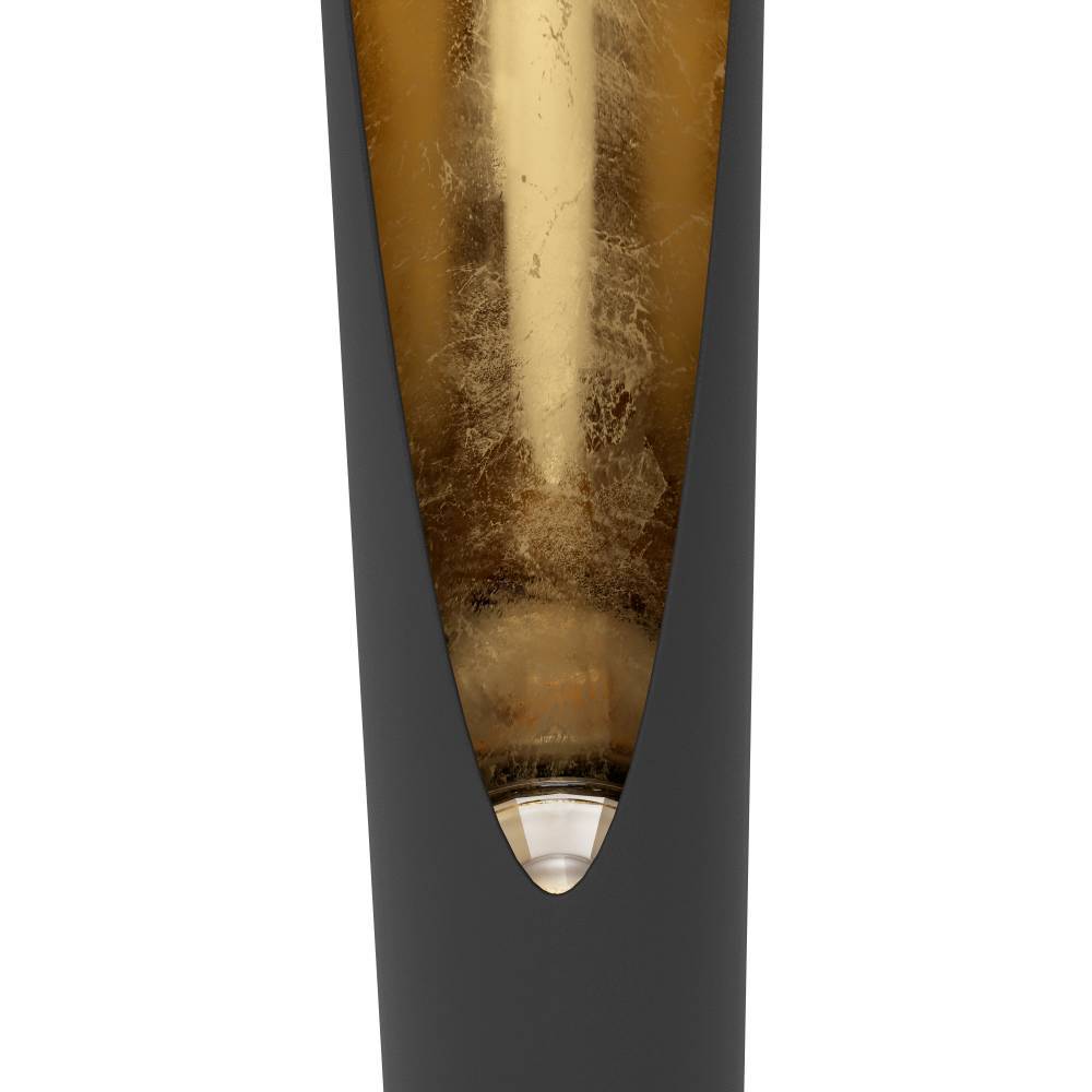 Barbotto Zwart vloerlamp Van Eglo - De slanke vorm en open snit zorgen voor een subtiele en stijlvolle uitstraling, waardoor de lamp perfect is voor het creëren van een gezellige sfeer in de woonkamer, slaapkamer of hal.