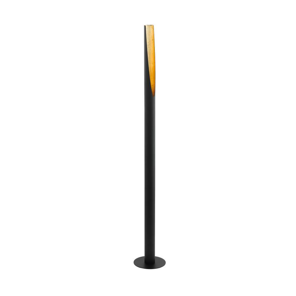 Barbotto Zwart vloerlamp Van Eglo - De slanke vorm en open snit zorgen voor een subtiele en stijlvolle uitstraling, waardoor de lamp perfect is voor het creëren van een gezellige sfeer in de woonkamer, slaapkamer of hal.