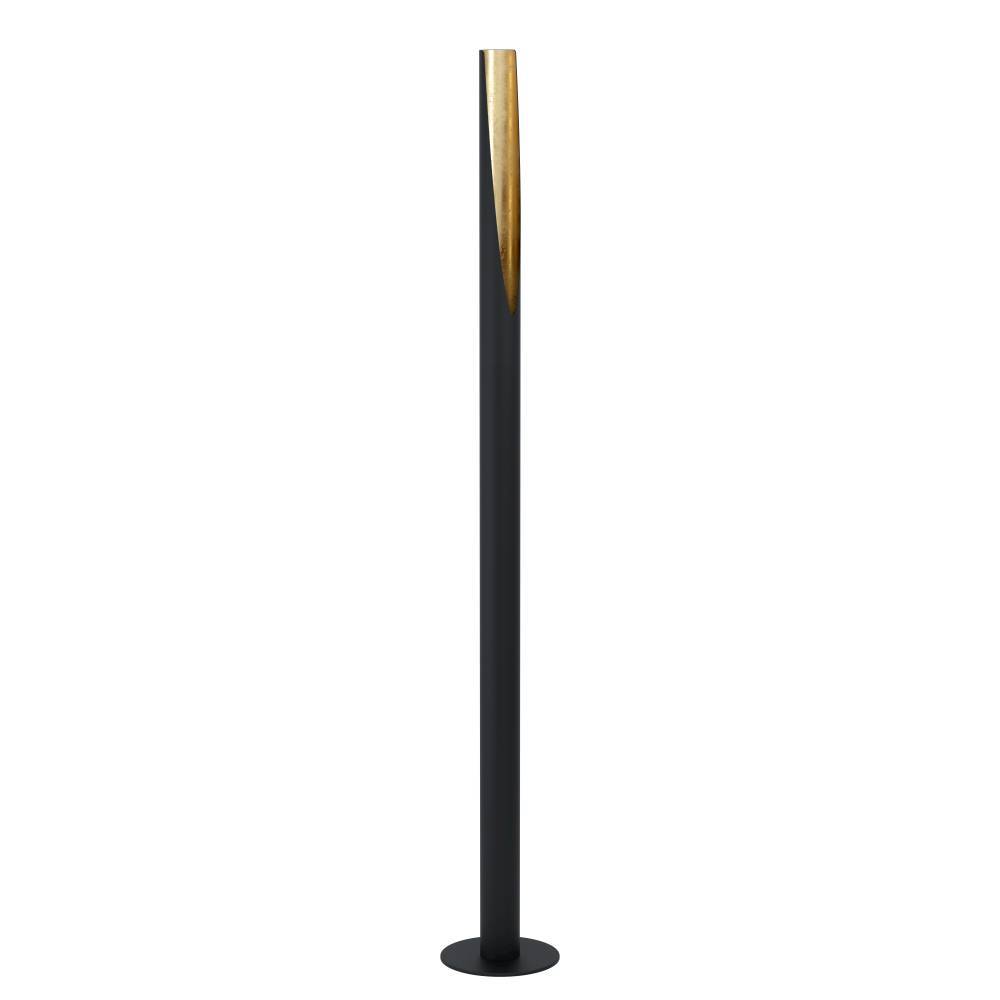 Barbotto Zwart vloerlamp Van Eglo - De slanke vorm en open snit zorgen voor een subtiele en stijlvolle uitstraling, waardoor de lamp perfect is voor het creëren van een gezellige sfeer in de woonkamer, slaapkamer of hal.