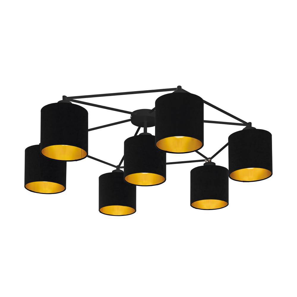 Staiti 84cm Zwart plafondlamp Van Eglo - De robuuste constructie en het opvallende design maken deze lamp tot een centraal element in uw interieur en een gespreksonderwerp voor alle gasten.