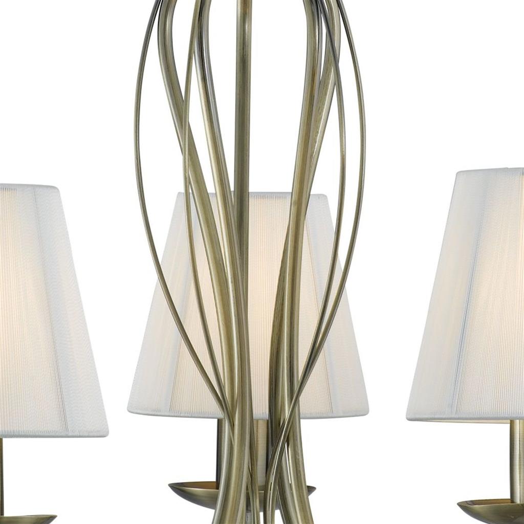 Andretti Ø50 Antiek messing hanglamp Van Searchlight - De Andretti metalen kroonluchter met antieke messing afwerking geeft een tijdloze en elegante indruk in de woonkamer, eetkamer of hal.