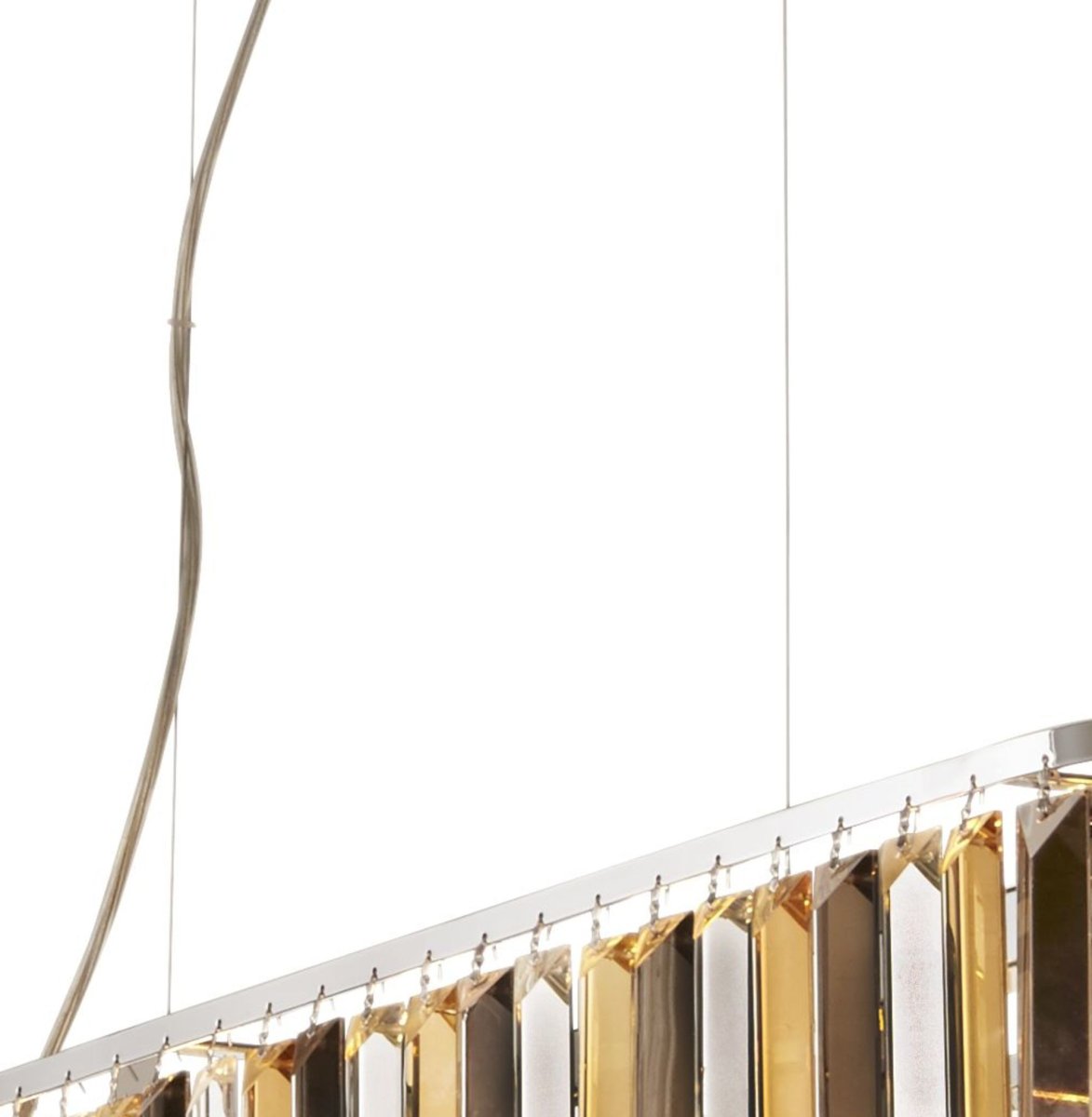 Clarissa 100cm Chroom hanglamp Van Searchlight - Ideaal voor moderne kamers, vooral boven de eettafel of centraal in de kamer voor een verfijnde touch.