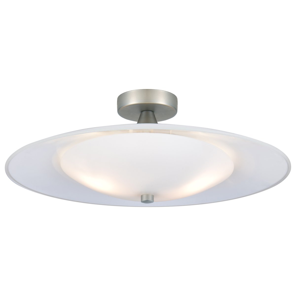 Baroni Ø46 Aluminium plafondlamp Van Halo Design - De opaalglazen kappen in combinatie met de aluminium details zorgen voor een tijdloos design.