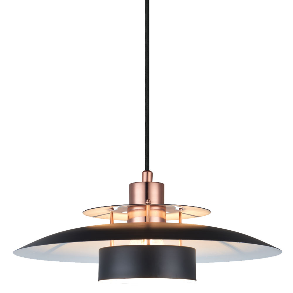 Sørup Ø40 Koper hanglamp Van Halo Design - De unieke vorm van de lampenkap verspreidt een aangenaam en zacht licht dat perfect past boven de eettafel, in de woonkamer of in de keuken.