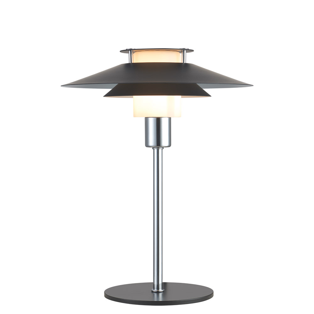 Rivoli 30cm Chroom tafellamp Van Halo Design - Rivoli is niet alleen een praktische lamp, maar ook een stijlvol interieurdetail dat uw huis een exclusieve uitstraling geeft.