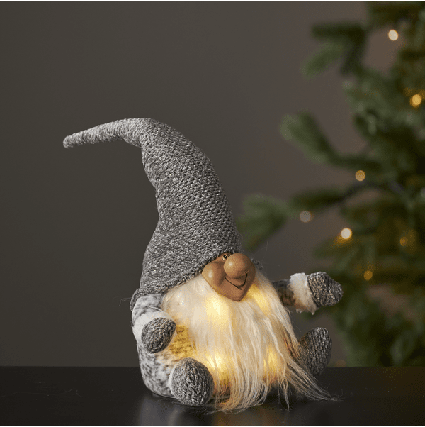 Joylight Kerstman Grijs Van Star Trading - Gezellig grijså De Kerstman, wiens lichaam prachtig oplicht met een warmwitte gloed.
