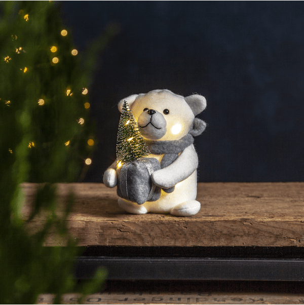 Joylight IJsbeer Wit Van Star Trading - Gezellige ijsbeer met spar.