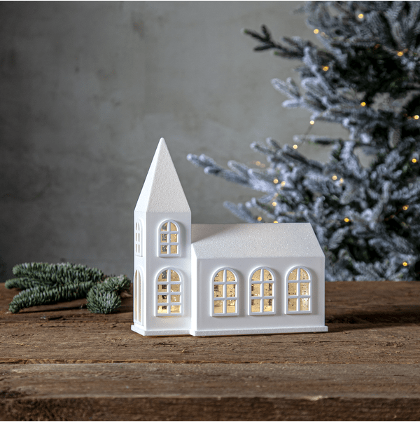 Vinter 20cm Wit Van Star Trading - Plaats het op een tafel of plank voor een heerlijke advents- en kerstsfeer.