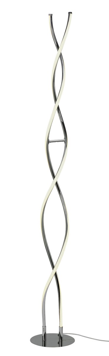 Vindla Chroom vloerlamp Van Cottex - De lamp heeft een ingebouwde dimmer in de aan/uit-schakelaar, waardoor u eenvoudig de helderheid kunt aanpassen en de perfecte sfeer in de kamer kunt creëren.