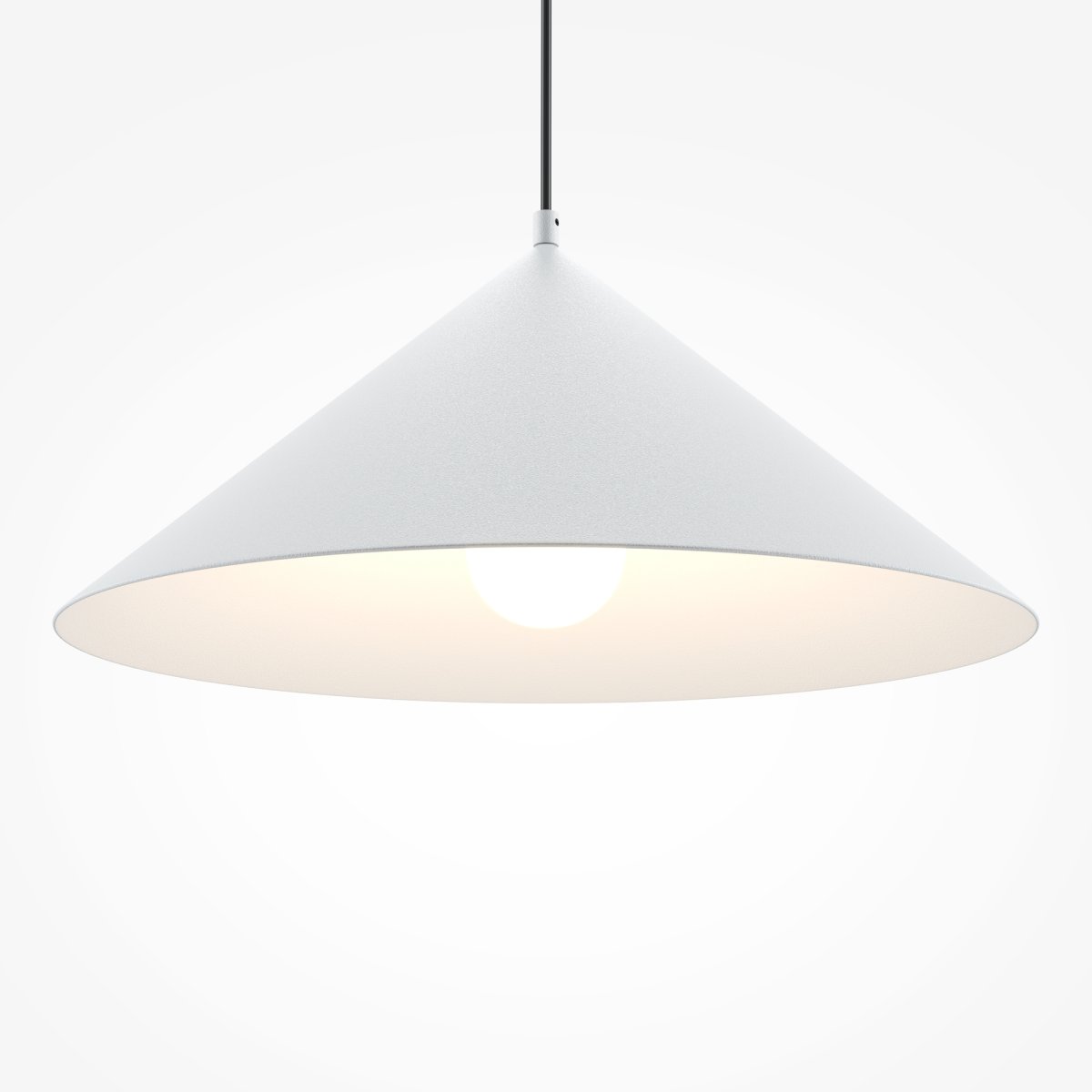 Basic colors Ø35 Wit hanglamp Van Maytoni - Met zijn kegelvormige lampenkap in een elegante neutrale kleur verspreidt hij een gericht, aangenaam licht dat een moderne en harmonieuze sfeer creëert.