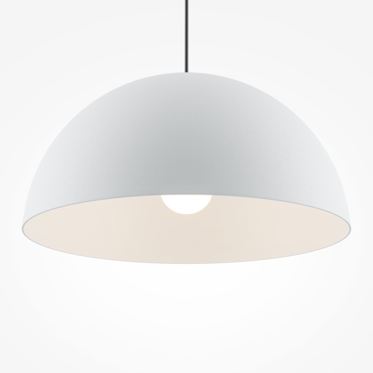 Basic colors Ø35 Wit hanglamp Van Maytoni - De lampenkap heeft de vorm van een halve maan en is uitgevoerd in een elegante neutrale kleur.