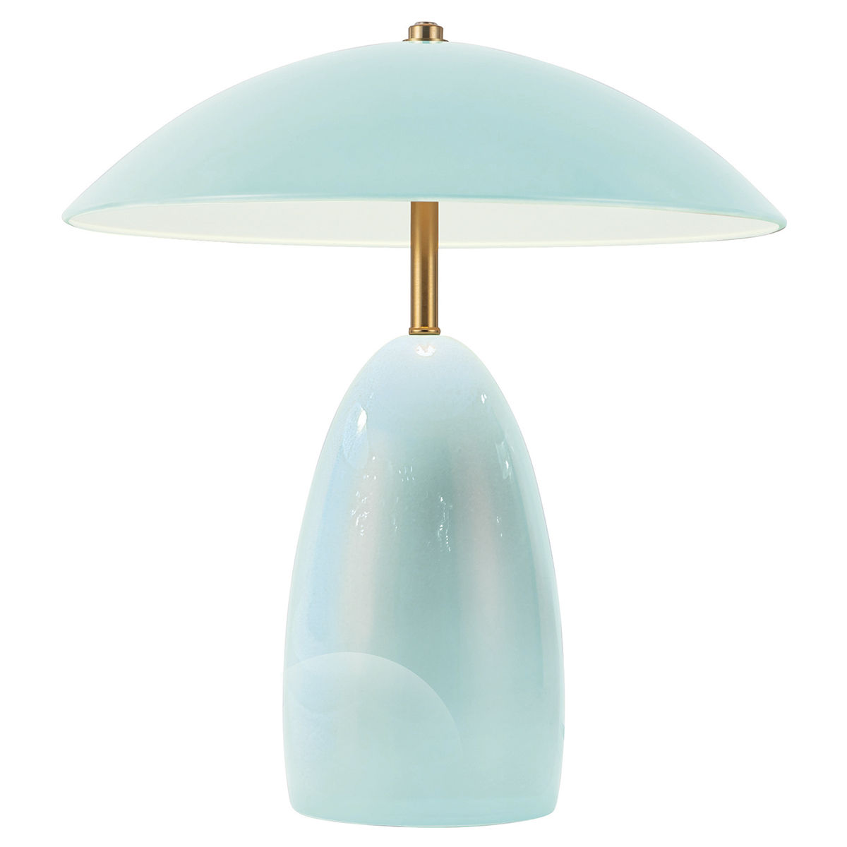 Poppy 35cm Lichtblauw tafellamp Van Elstead Lighting - De lamp heeft een ge&iuml;ntegreerde 11,5W LED met een lichtopbrengst van 761 lumen en een warmwitte kleurtemperatuur van 3000K.
