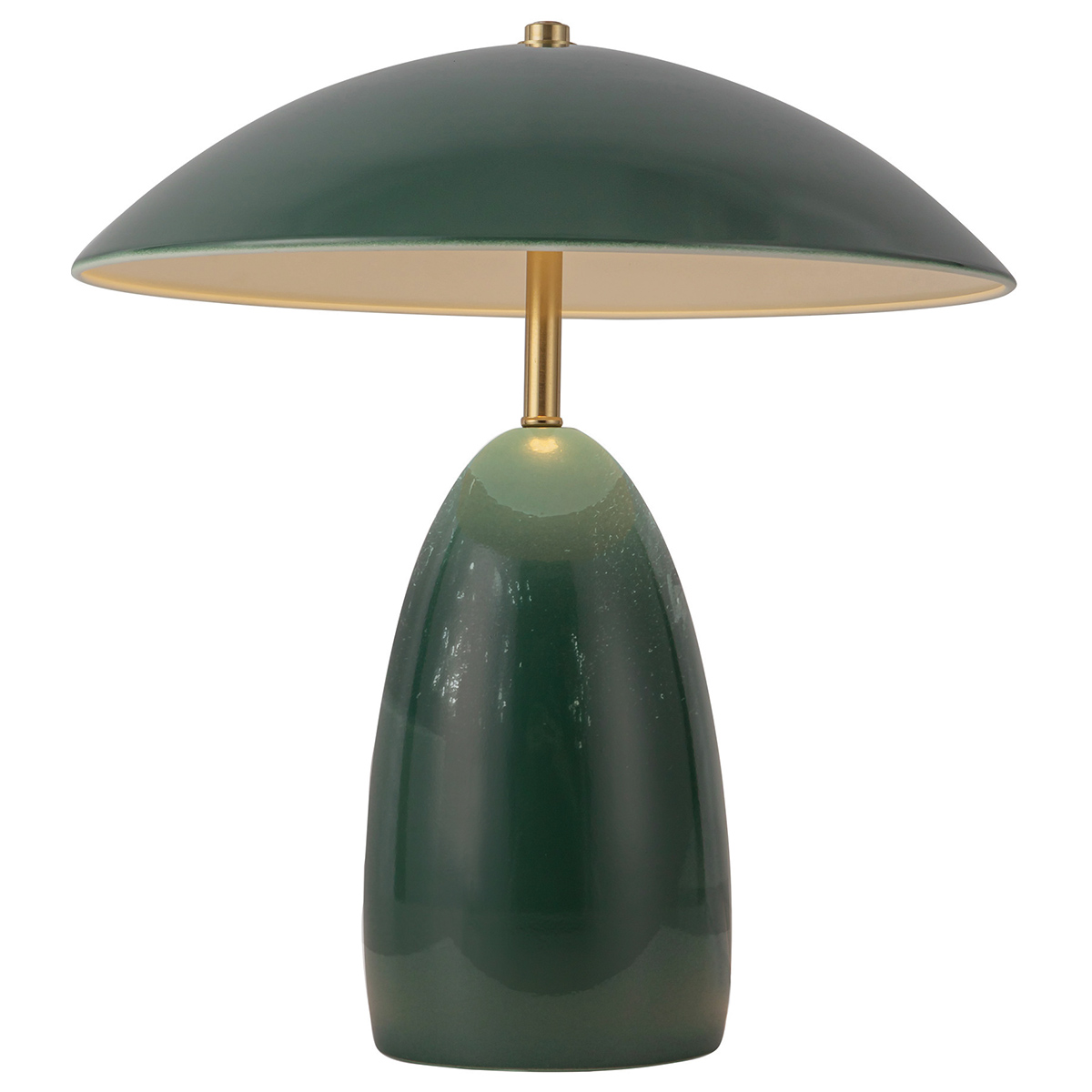 Poppy 35cm Groente tafellamp Van Elstead Lighting - Poppy is een decoratieve tafellamp met zachte vormen en een diepe, donkergroene kleur, gecombineerd met messing details.