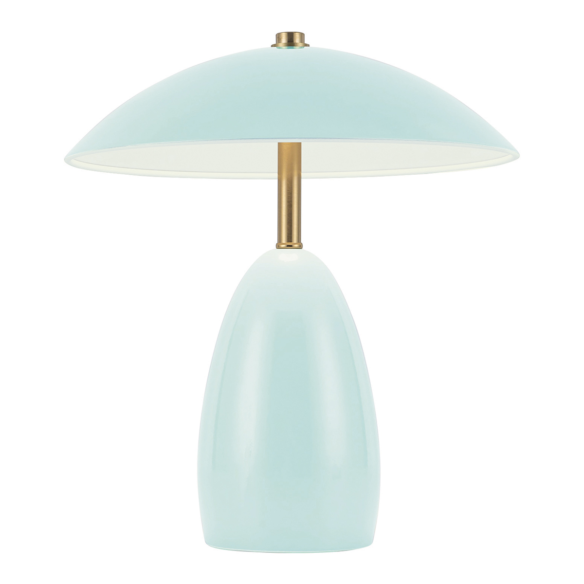 Poppy 27cm Lichtblauw Draagbare Van Elstead Lighting - Poppy heeft een ge&iuml;ntegreerde 3W LED met een lichtopbrengst van 112 lumen en is dimbaar in drie standen.