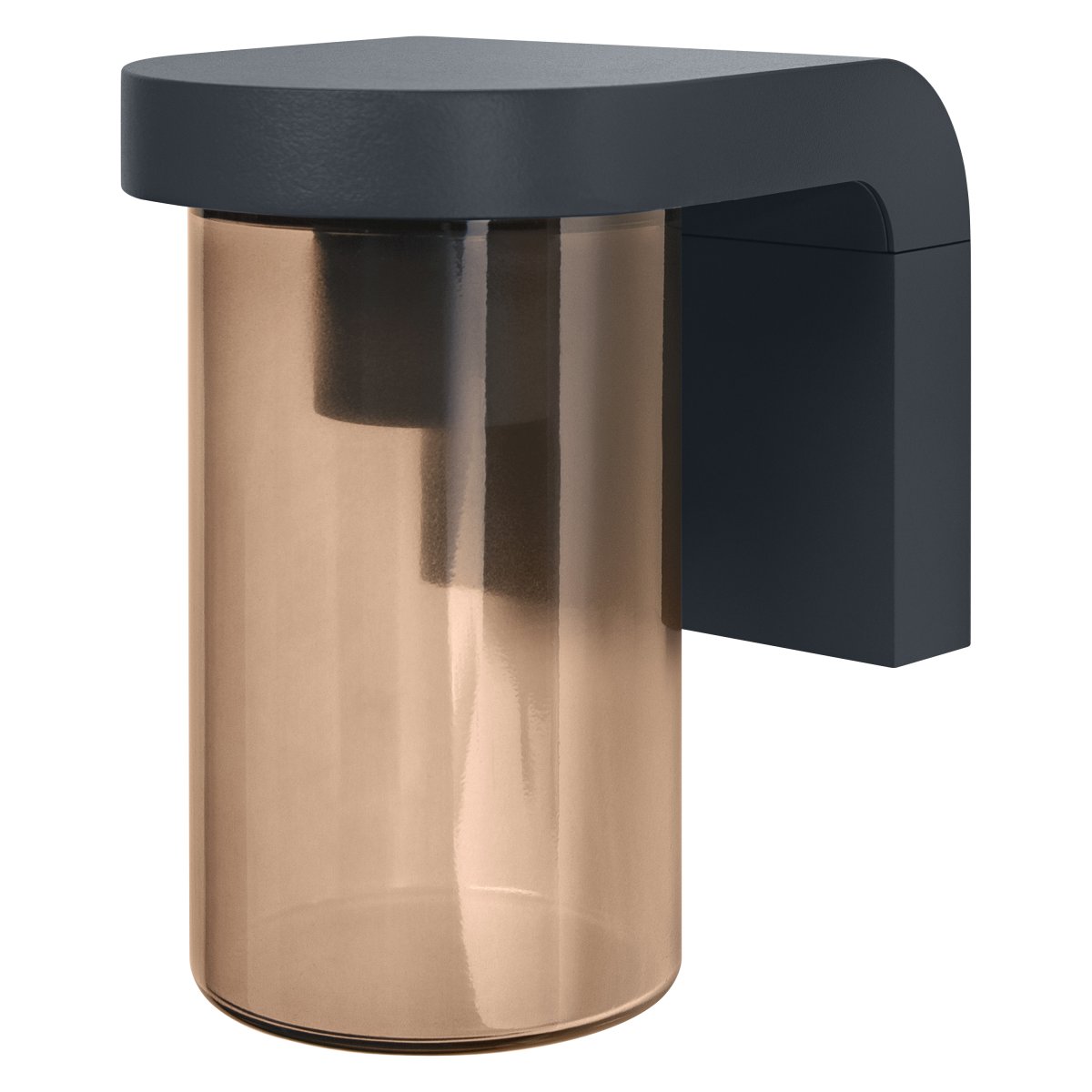 Cascade Donkergrijs buitenlamp Van Osram - Deze lamp is gemaakt van aluminium en amberkleurig glas en geeft prachtig en effici&euml;nt licht.