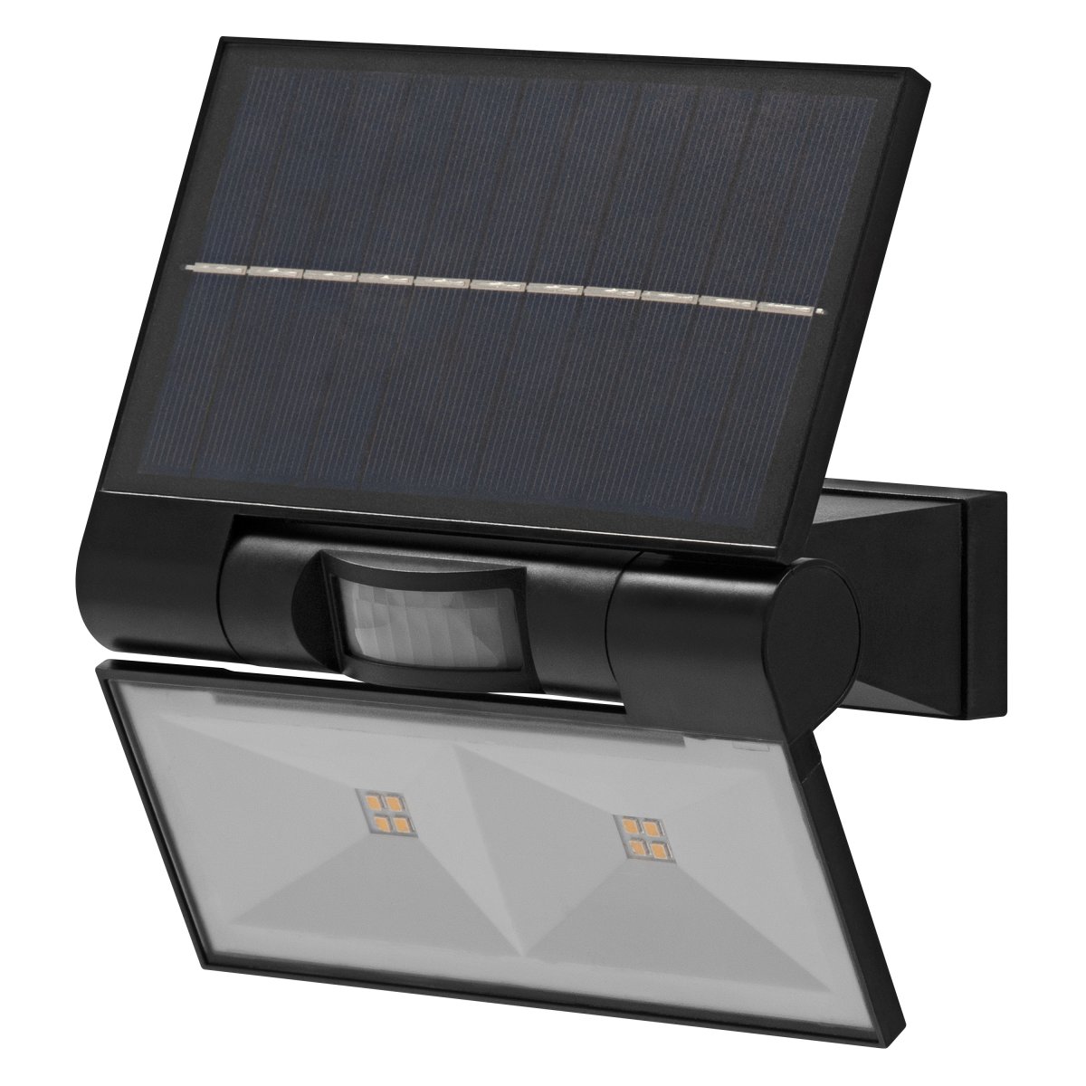 Flood Double Sensor 2W Donkergrijs solarlamp Van Ledvance - De ingebouwde PIR-bewegingssensor en daglichtsensor zorgen ervoor dat de lamp automatisch aangaat als er beweging is in het donker.