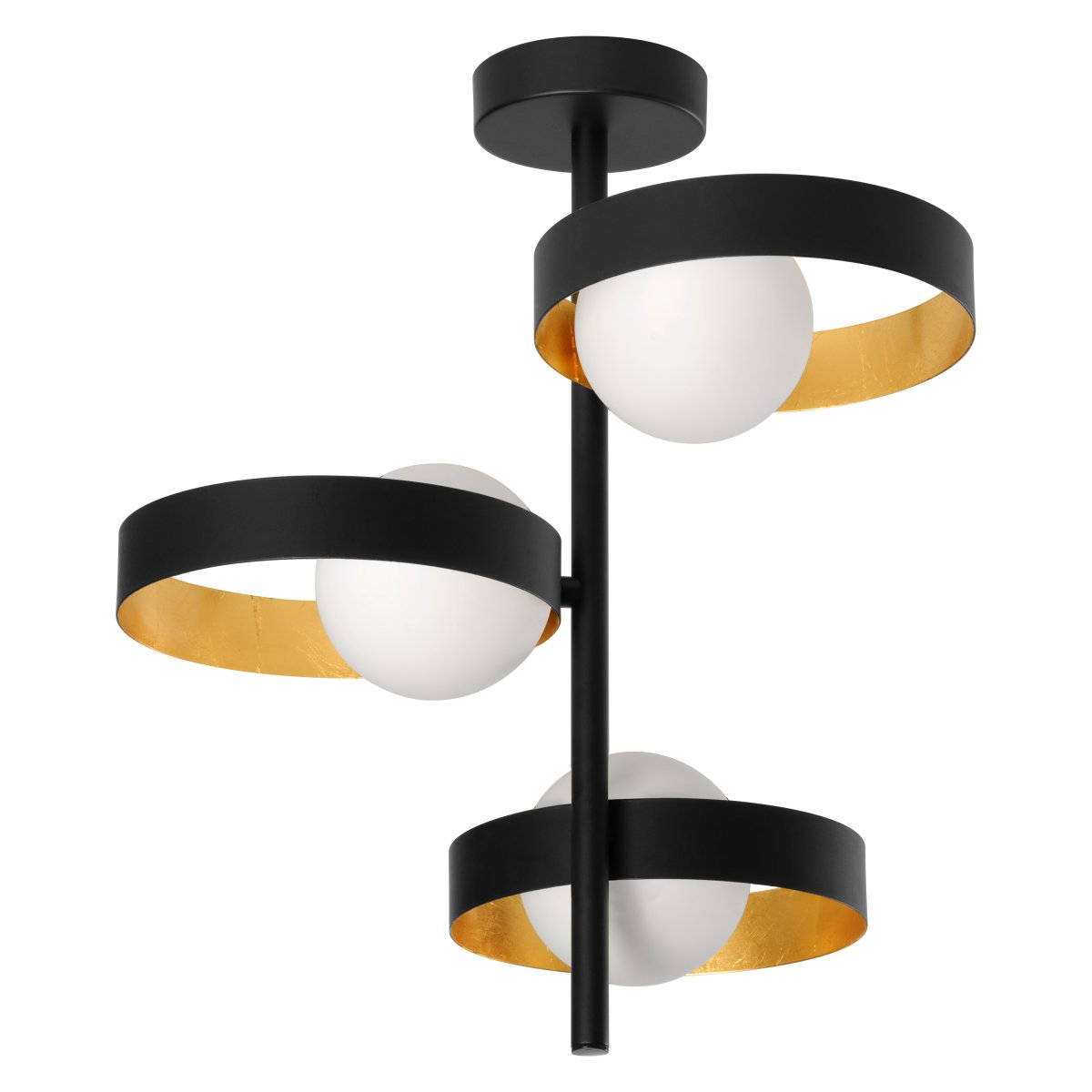 Memphis Ø32 Zwart plafondlamp Van Osram - De drie bolvormige opaalglazen koepels zorgen voor een mooie lichtspreiding in de ruimte.