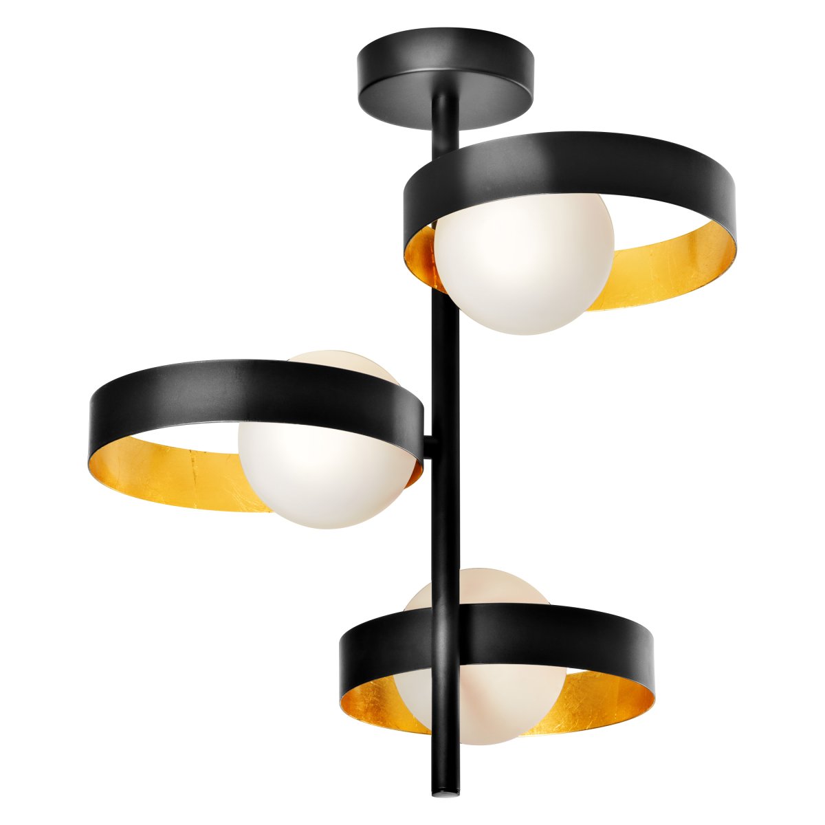 Memphis Ø32 Zwart plafondlamp Van Osram - De drie bolvormige opaalglazen koepels zorgen voor een mooie lichtspreiding in de ruimte.
