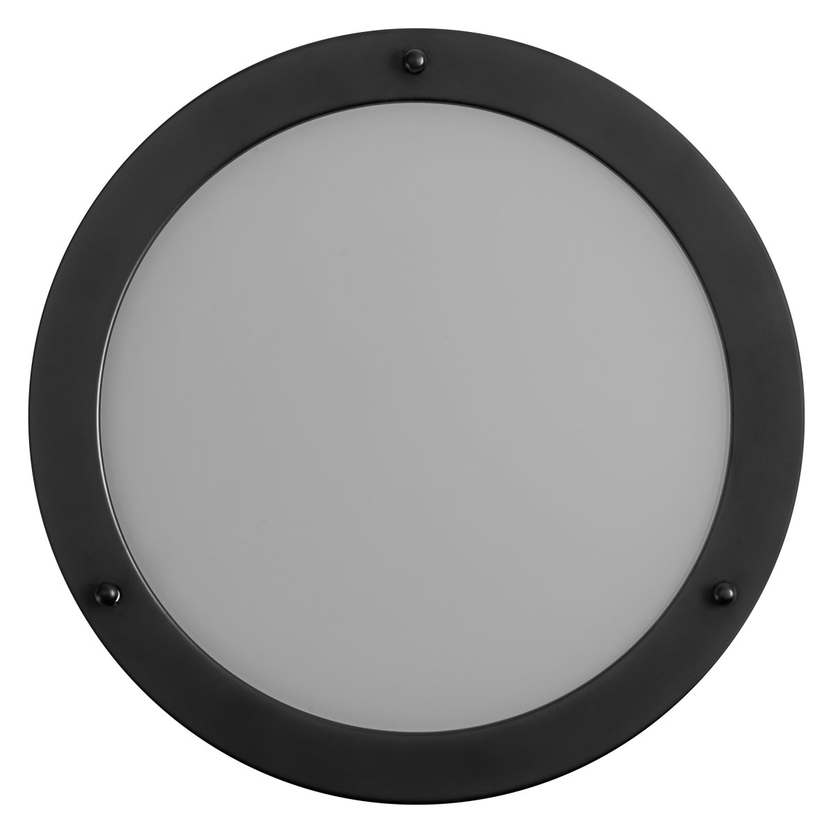 Classic Round Ø30 Zwart badkamerlamp Van Ledvance - Sk&auml;rmen i frostat glas ger ett fint och bl&auml;ndfritt ljus i rummet.