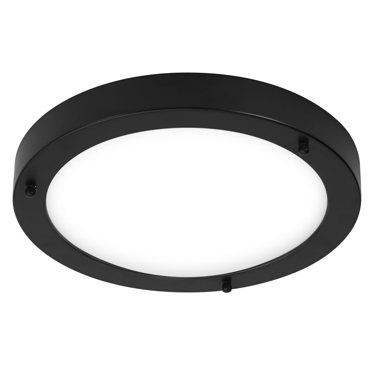 Classic Round Ø30 Zwart badkamerlamp Van Ledvance - Sk&auml;rmen i frostat glas ger ett fint och bl&auml;ndfritt ljus i rummet.