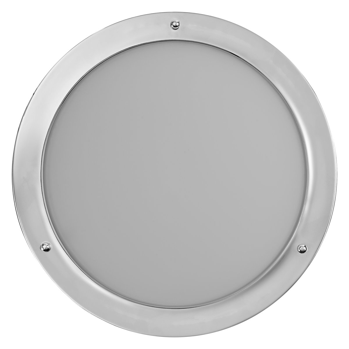 Classic Round Ø30 Chroom badkamerlamp Van Osram - Sk&auml;rmen i frostat glas ger ett fint och bl&auml;ndfritt ljus i rummet.