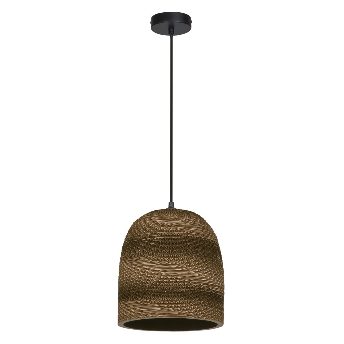 Cardboard Bell Ø25 Bruin hanglamp Van Osram - De lampenkap, die uit meerdere lagen karton bestaat, cre&euml;ert een prachtig lichtspel in de kamer wanneer deze brandt en draagt bij aan een warme en natuurlijke sfeer.