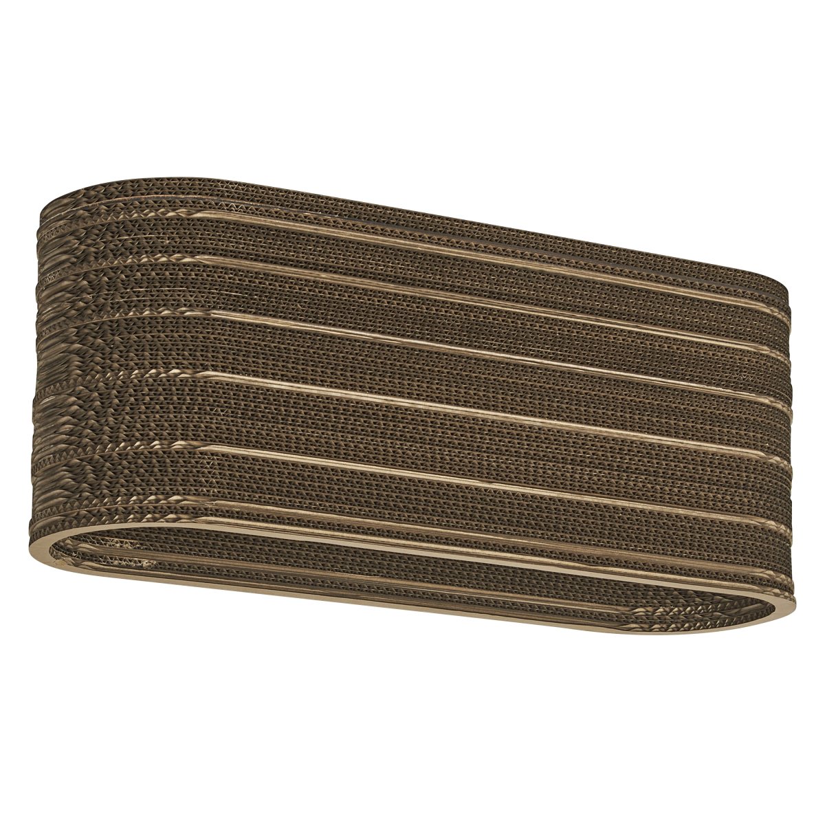 Cardboard Ovaal 60cm Bruin plafondlamp Van Ledvance - De lampenkap, die uit meerdere lagen karton bestaat, cre&euml;ert een prachtig lichtspel in de kamer wanneer deze brandt en draagt bij aan een warme en natuurlijke sfeer.