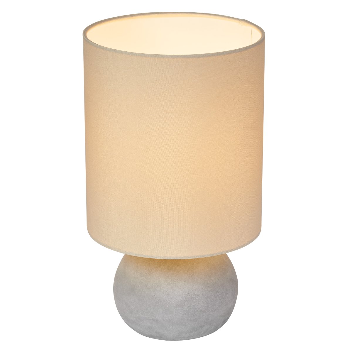Impact 38cm Grijs tafellamp Van Osram - Lampfoten i betong och den beiga sk&auml;rmen skapar ett jordn&auml;ra intryck och ger en fin ljusspridning.