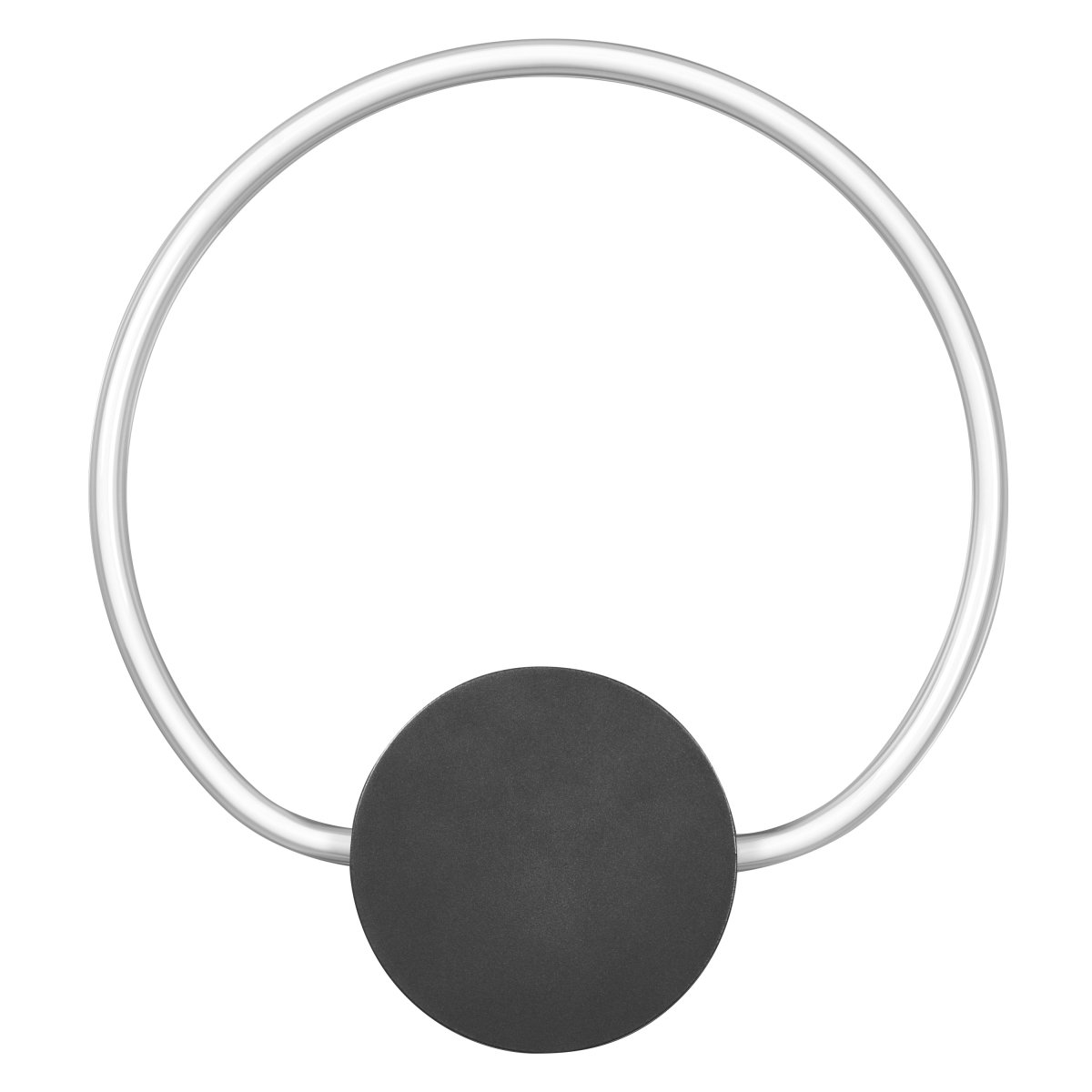 Aura Ø37 Zwart wandlamp Van Ledvance - Lampan har tv&aring; olika belysningspunkter med integrerad LED, en bakom v&auml;ggplattan och cirkeln.