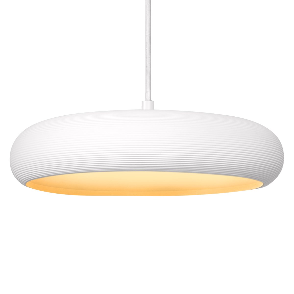 Plaster Pure Ø30 Wit hanglamp Van Ledvance - De decoratieve lampenkap van gips zorgt voor een mooie lichtspreiding in de kamer.