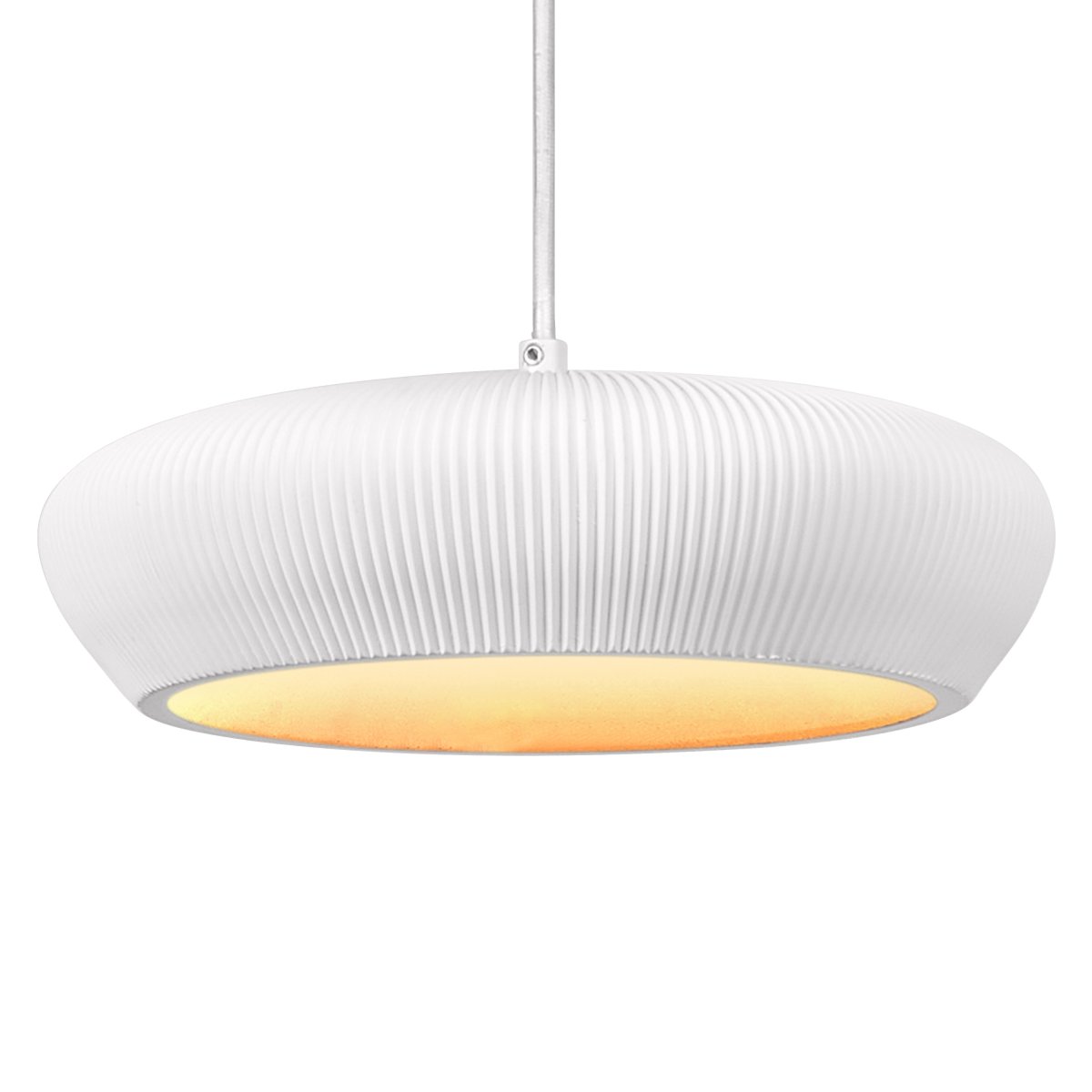 Plaster Pure Ø30 Wit hanglamp Van Osram - De decoratieve lampenkap van gips zorgt voor een mooie lichtspreiding in de kamer.
