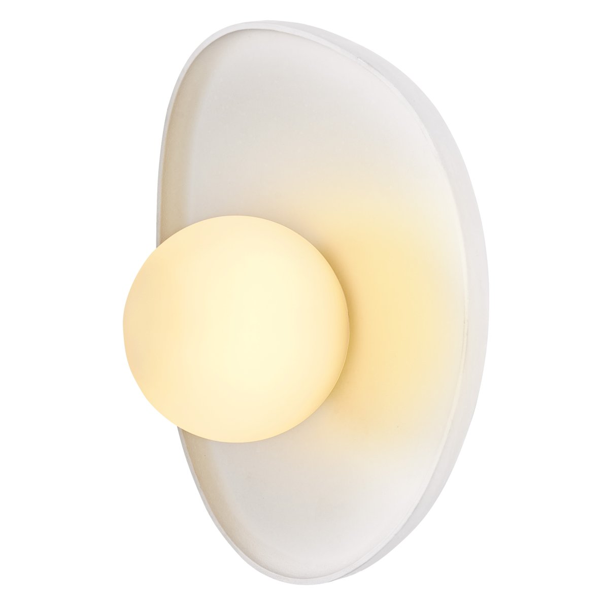 Plaster Nest 26cm Wit wandlamp Van Ledvance - Glaskupan i opal som omfamnar ljusk&auml;llan skapar ett fint och bl&auml;ndfritt ljus i rummet.