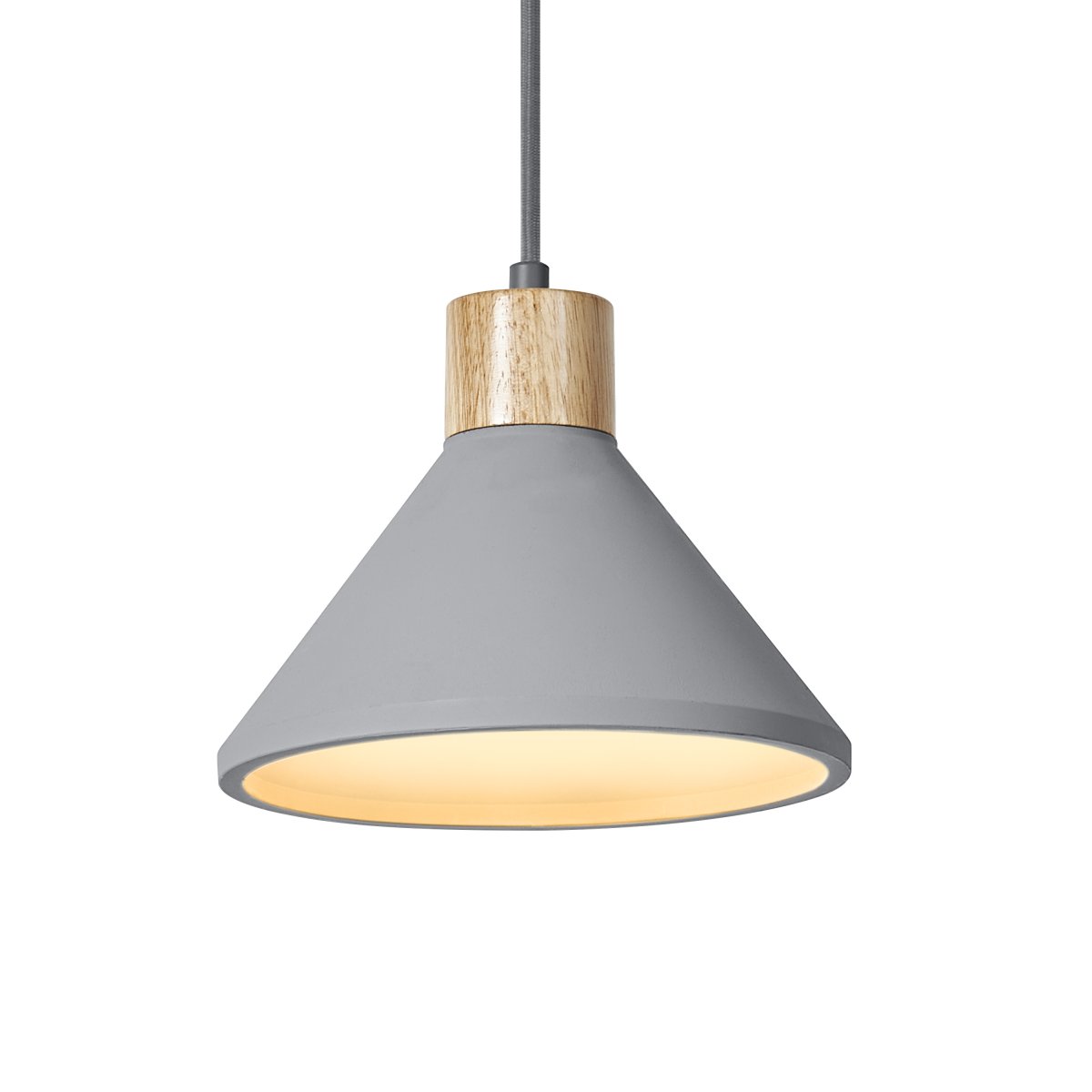 Concrete Wood Ø22 Grijs hanglamp Van Osram - Concrete Wood is een rustieke hanglamp met een hoogwaardig design en decoratieve houten details.
