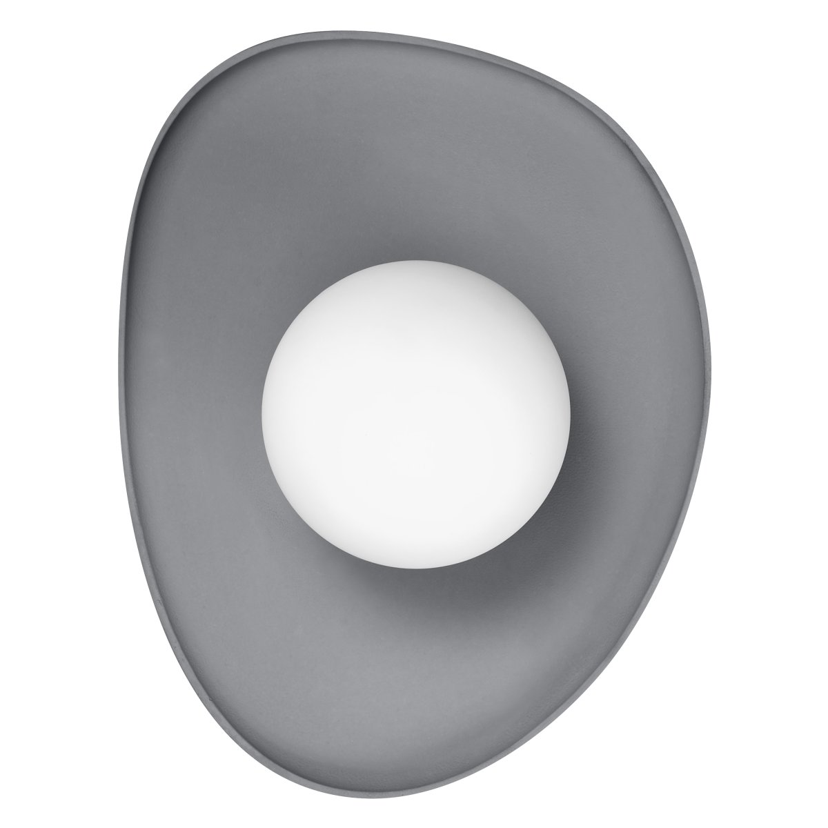 Concrete Nest 26cm Grijs wandlamp Van Ledvance - Glaskupan i opal som omfamnar ljusk&auml;llan skapar ett fint och bl&auml;ndfritt ljus i rummet.