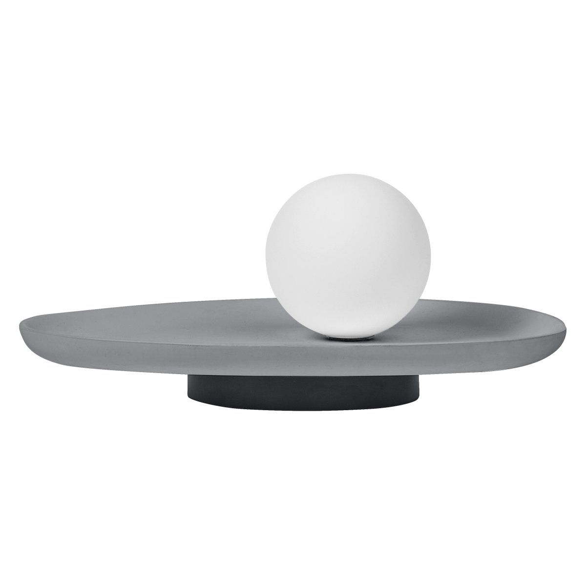 Concrete Nest 14cm Grijs tafellamp Van Ledvance - Glaskupan i opal som omfamnar ljusk&auml;llan skapar ett fint och bl&auml;ndfritt ljus i rummet.