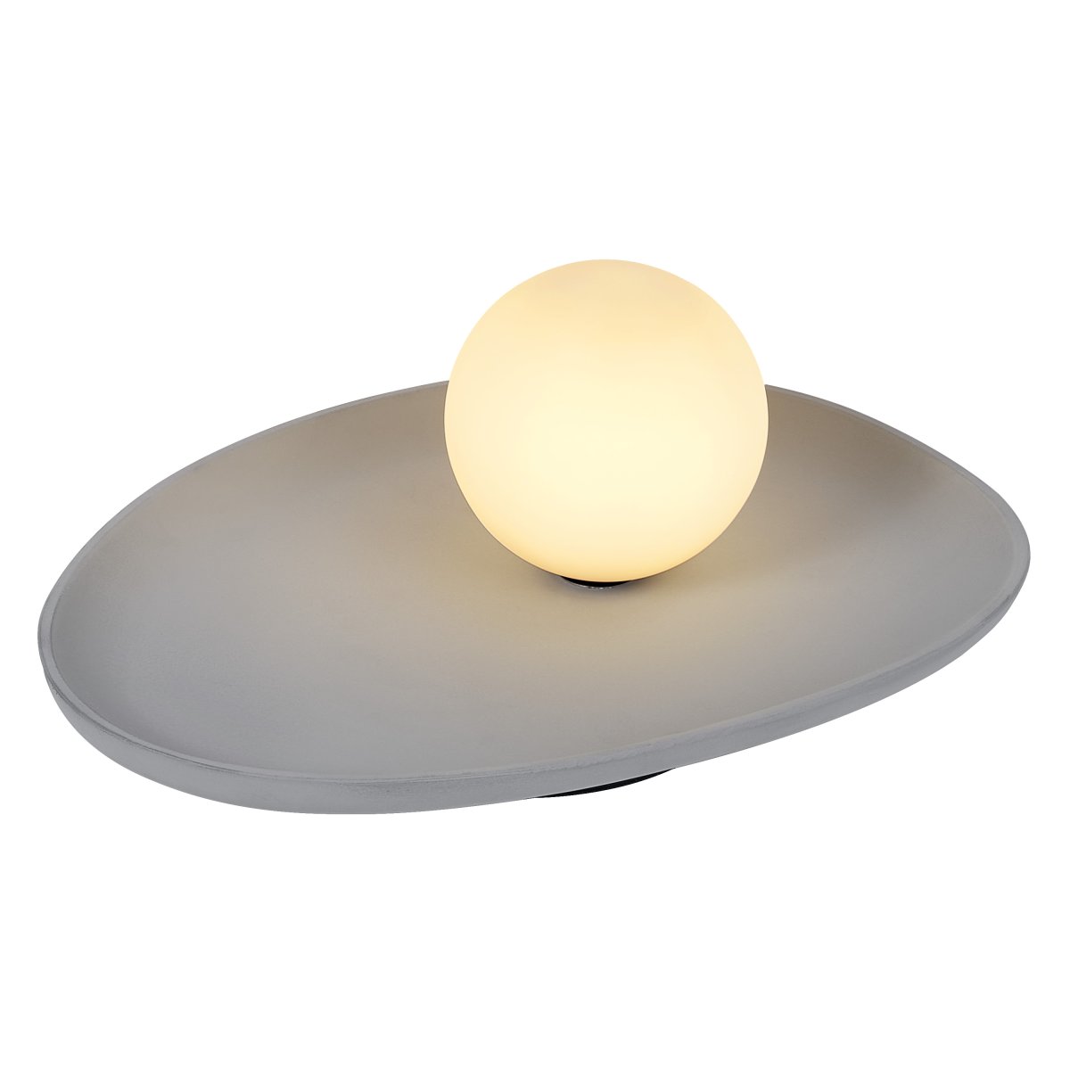 Concrete Nest 14cm Grijs tafellamp Van Ledvance - Glaskupan i opal som omfamnar ljusk&auml;llan skapar ett fint och bl&auml;ndfritt ljus i rummet.