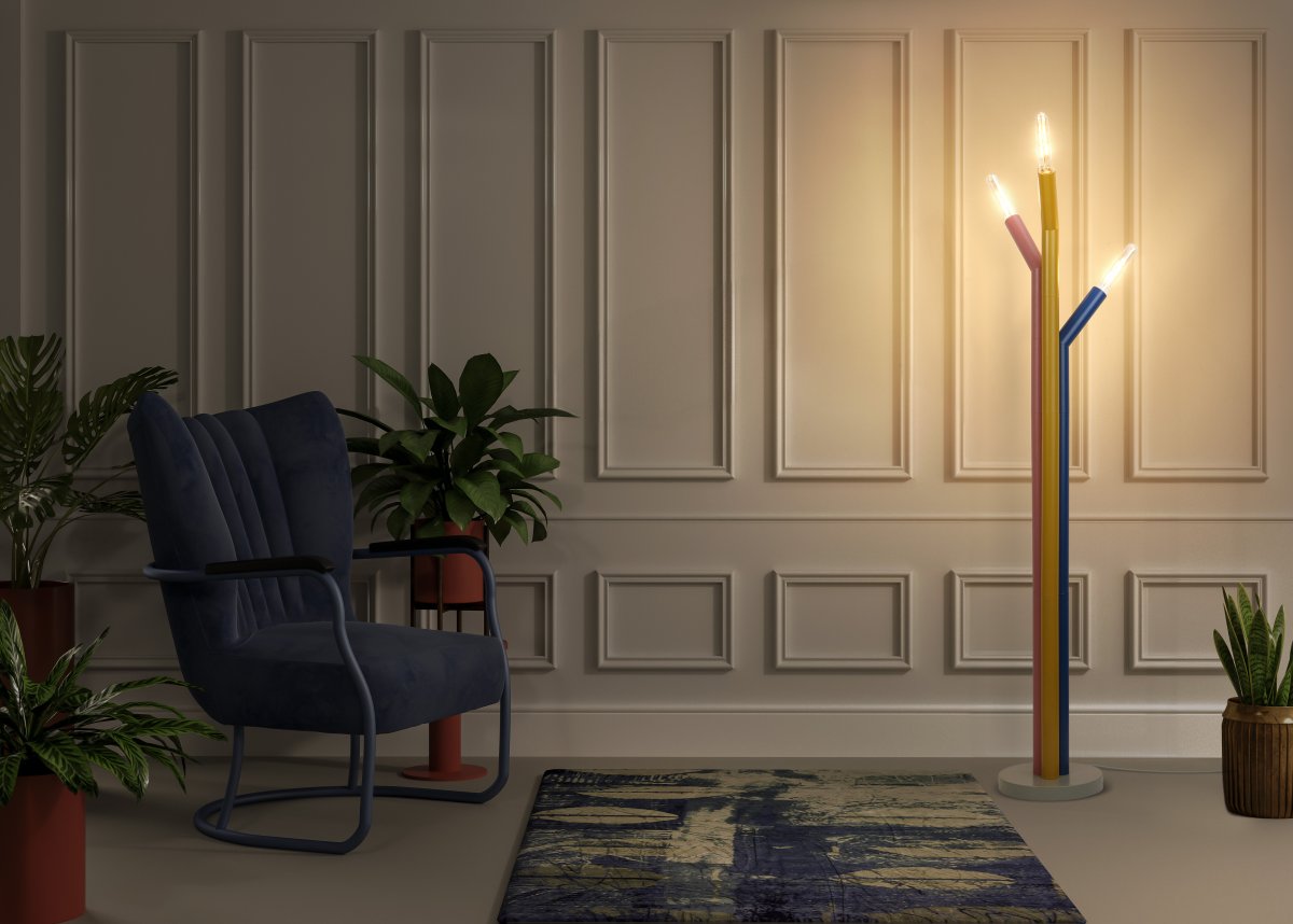 Straw Veelkleurig vloerlamp Van Ledvance - Straw &auml;r en lekfull golvlampa med h&auml;rliga kul&ouml;rer.